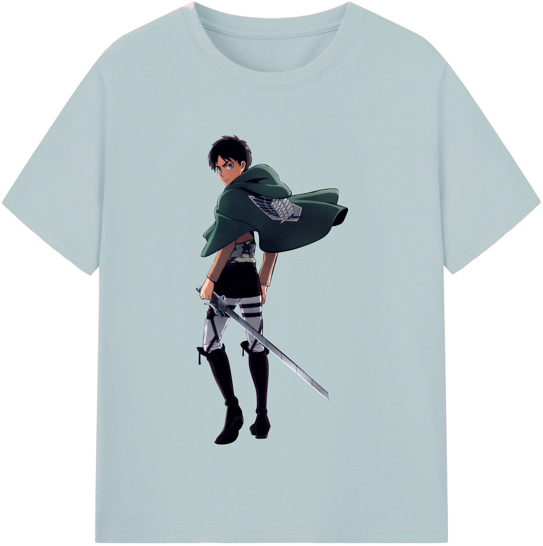 （画像用） 進撃の巨人 エレン･イェーガー Attack on Titan Eren Jäger 綿100％半袖Tシャツ（フロントプリント）